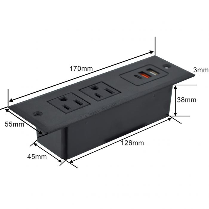 OEM/ODM Office multifunctional sofa socket build in table socket us power socket with usb A+C ports