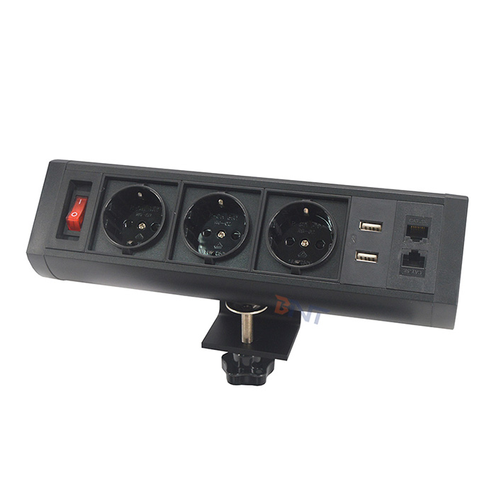 EU power clamping table mounted outlet BTS-413EU