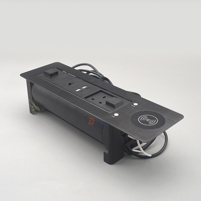 Motorized rotate flush mounted table power outlet EK9813UK