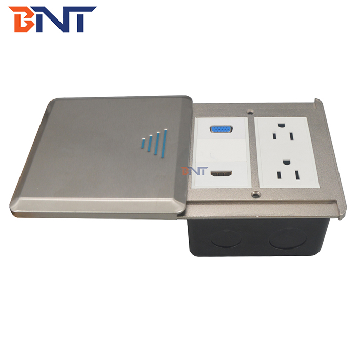 Media floor socket with sliding cover FS26