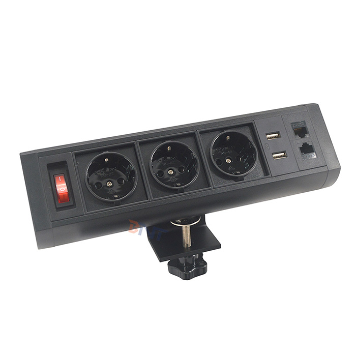 EU power clamping table mounted outlet BTS-413EU