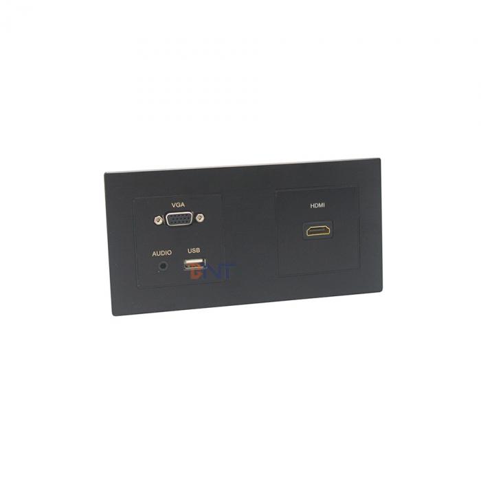 Stainless steel multimedia wall panel socket WS201