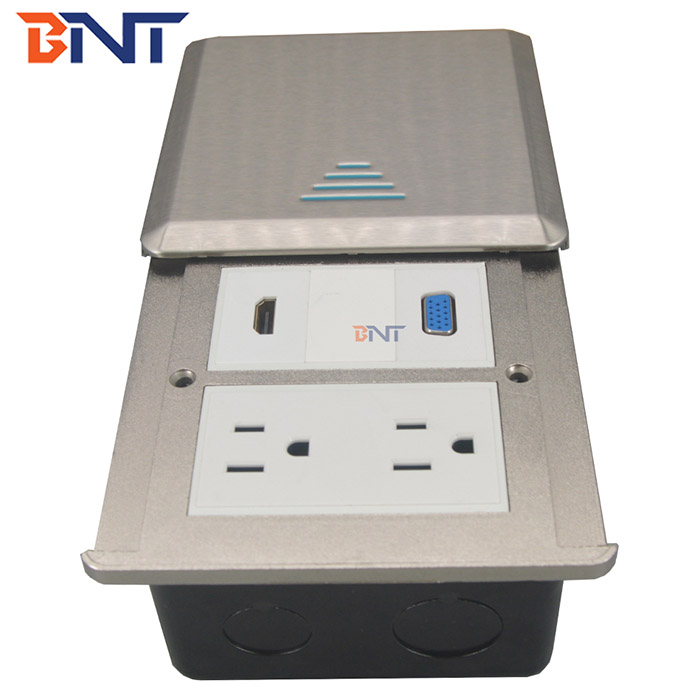 Media floor socket with sliding cover FS26