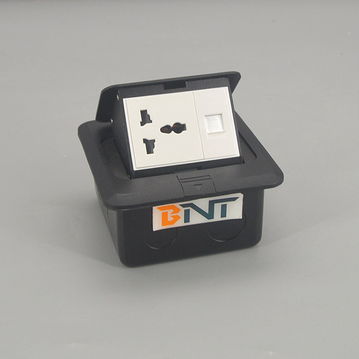 Universal power floor socket box with network  FS0401