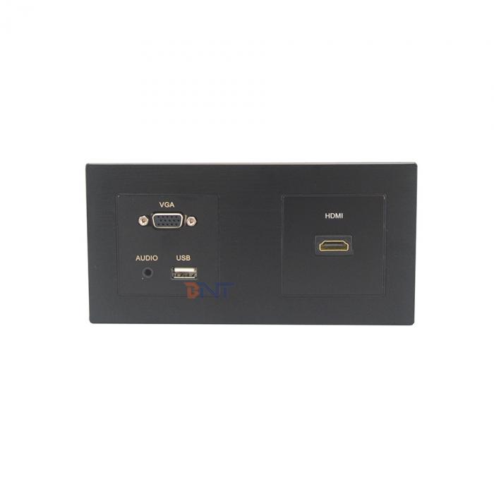 Stainless steel multimedia wall panel socket WS201