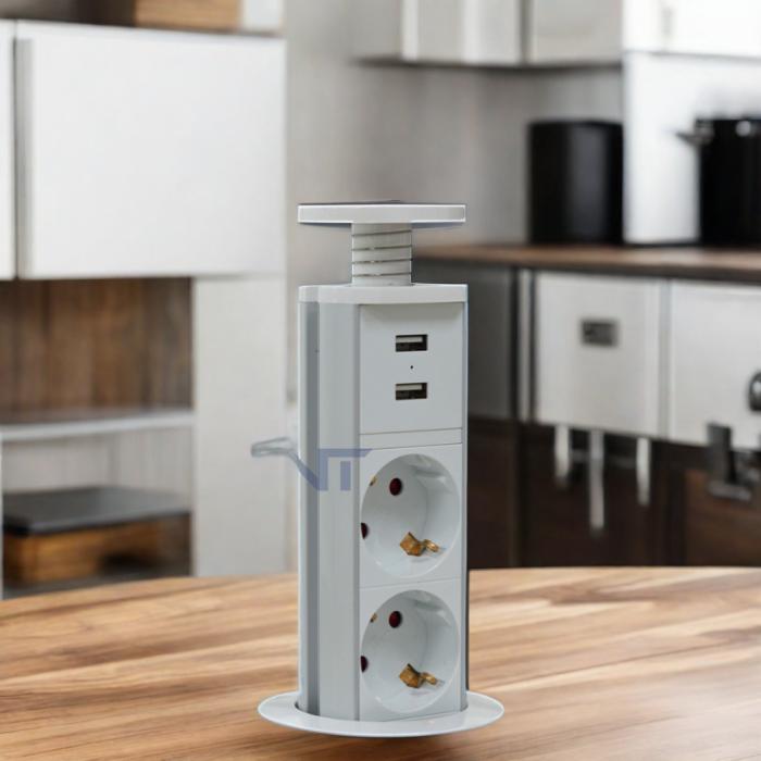 Aluminum alloy desk tower power socket BP101(6cm)